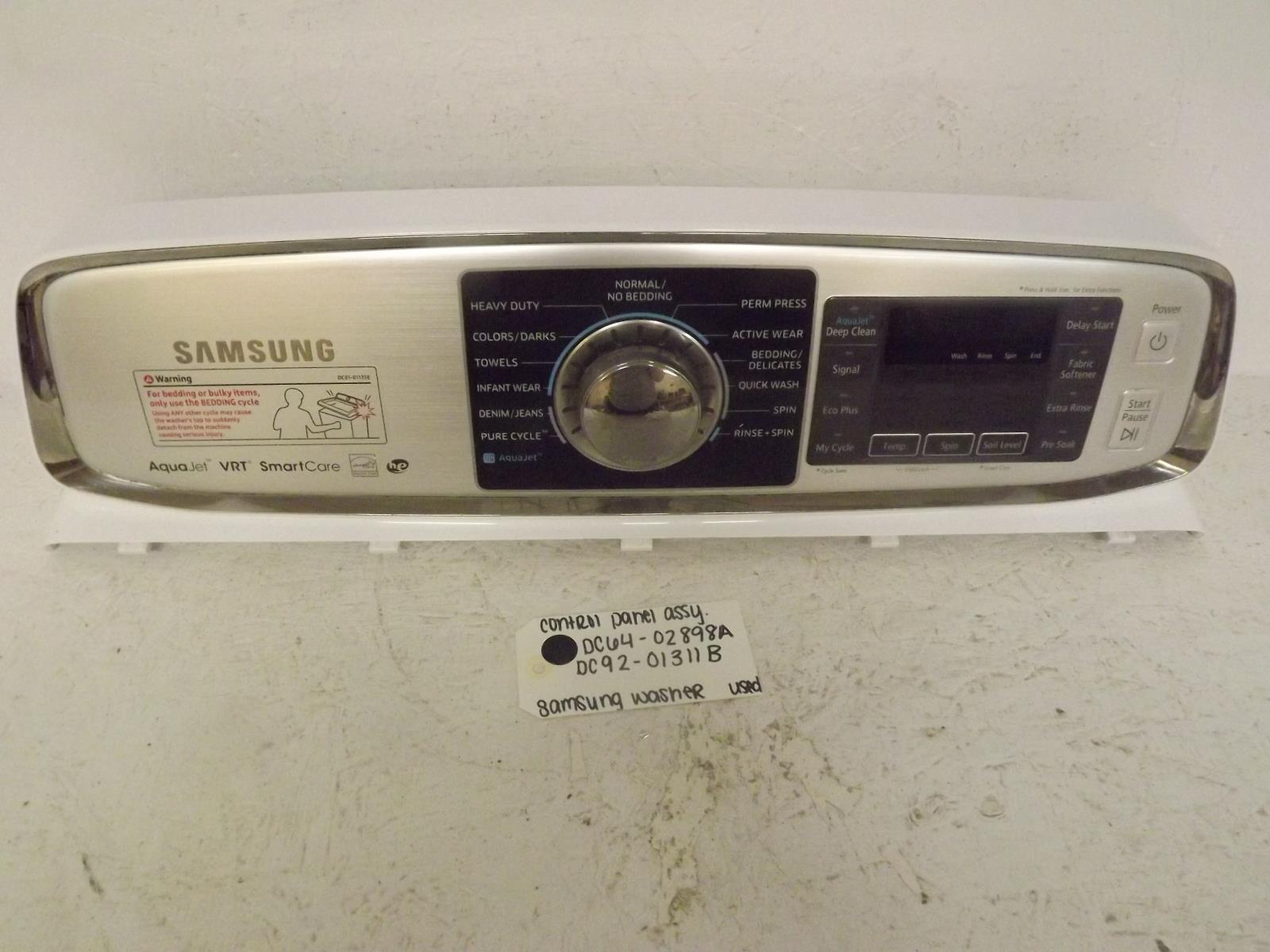 Samsung Washer DC64-02898A DC97-01311B Control Panel Assembly Used Samsung Washer DC64-02898A DC97-01311B Control Panel Assembly Used